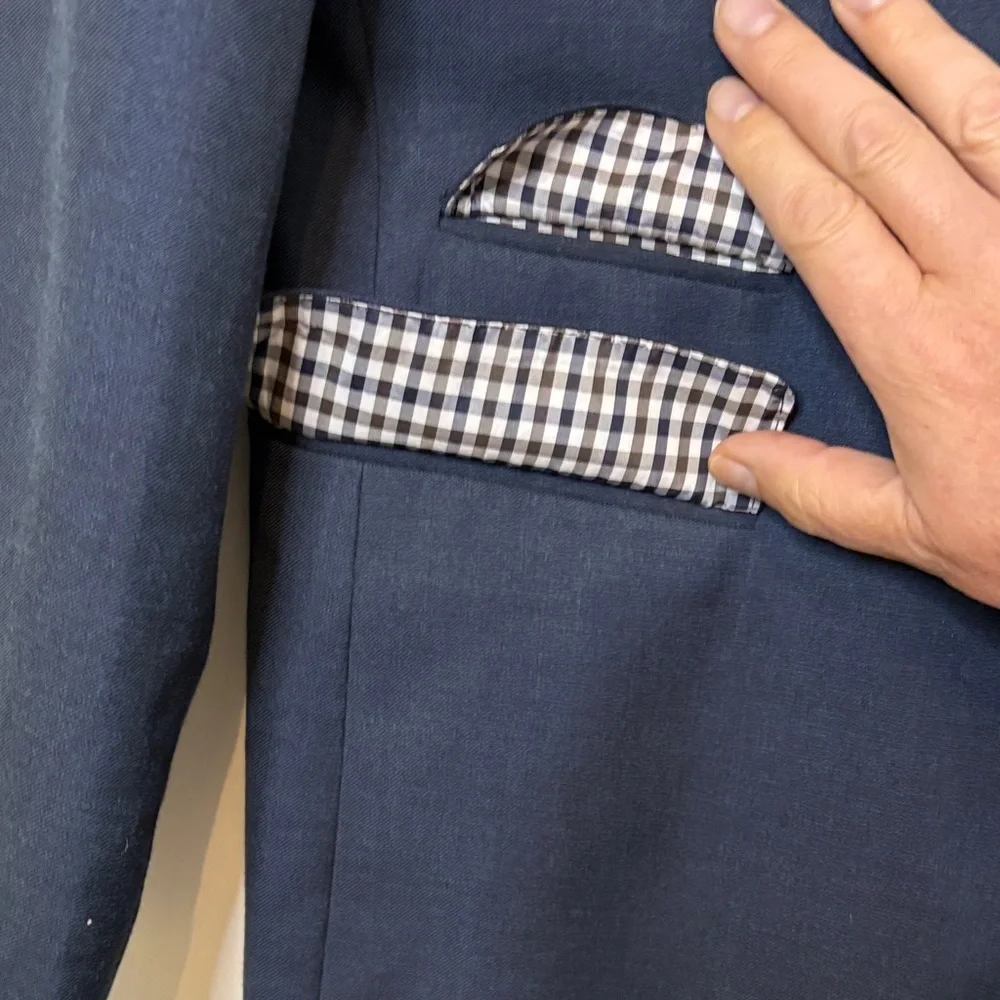 Zara Men's Navy Sport Coat Blazer